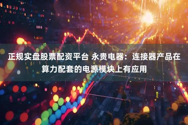 正规实盘股票配资平台 永贵电器：连接器产品在算力配套的电源模块上有应用